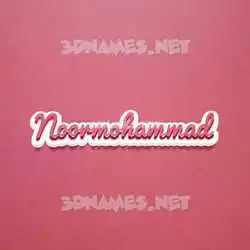 noormohammad in Red Scribble style - 3D name wallpaper