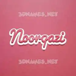 noorqazi in Red Scribble style - 3D name wallpaper