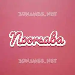 noorsaba in Red Scribble style - 3D name wallpaper