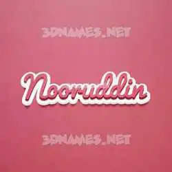 nooruddin in Red Scribble style - 3D name wallpaper