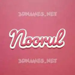 noorul in Red Scribble style - 3D name wallpaper