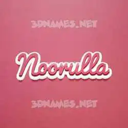 noorulla in Red Scribble style - 3D name wallpaper
