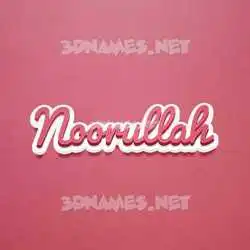 noorullah in Red Scribble style - 3D name wallpaper