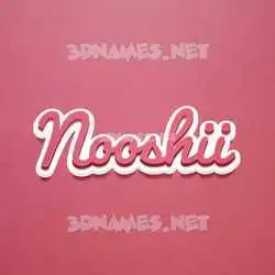 nooshii in Red Scribble style - 3D name wallpaper