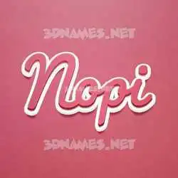 nopi in Red Scribble style - 3D name wallpaper