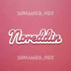 noreddin in Red Scribble style - 3D name wallpaper