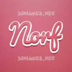 norf in Red Scribble style - 3D name wallpaper