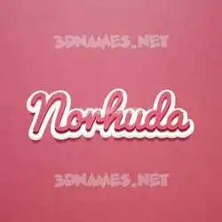 norhuda in Red Scribble style - 3D name wallpaper