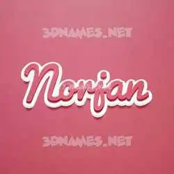 norjan in Red Scribble style - 3D name wallpaper