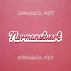 normanstuart in Red Scribble style - 3D name wallpaper