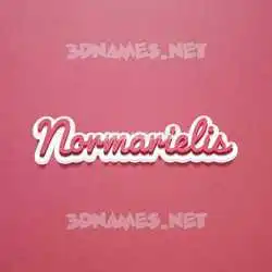 normarielis in Red Scribble style - 3D name wallpaper