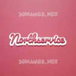 northservice in Red Scribble style - 3D name wallpaper