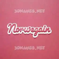 norwegain in Red Scribble style - 3D name wallpaper
