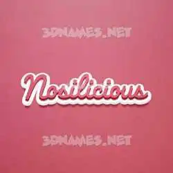 nosilicious in Red Scribble style - 3D name wallpaper