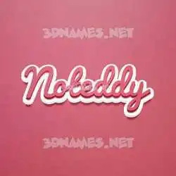 noteddy in Red Scribble style - 3D name wallpaper