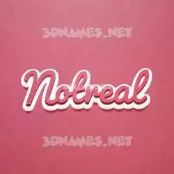 notreal in Red Scribble style - 3D name wallpaper