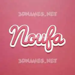 noufa in Red Scribble style - 3D name wallpaper