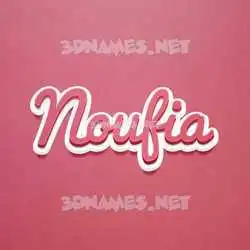 noufia in Red Scribble style - 3D name wallpaper
