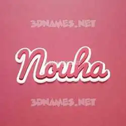 nouha in Red Scribble style - 3D name wallpaper