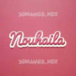 nouhaila in Red Scribble style - 3D name wallpaper