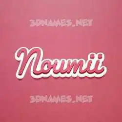 noumii in Red Scribble style - 3D name wallpaper