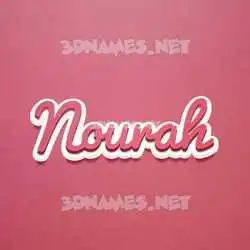 nourah in Red Scribble style - 3D name wallpaper