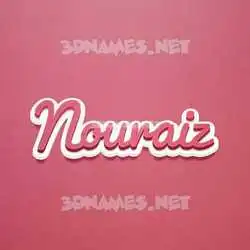 nouraiz in Red Scribble style - 3D name wallpaper