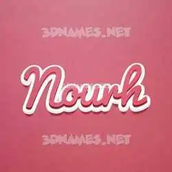 nourh in Red Scribble style - 3D name wallpaper