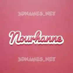 nourhanne in Red Scribble style - 3D name wallpaper