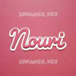 nouri in Red Scribble style - 3D name wallpaper