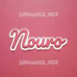 nouro in Red Scribble style - 3D name wallpaper
