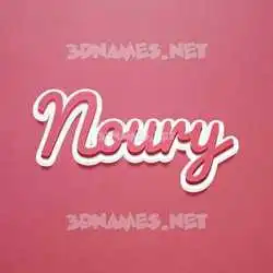 noury in Red Scribble style - 3D name wallpaper
