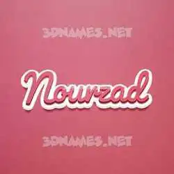 nourzad in Red Scribble style - 3D name wallpaper