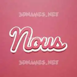 nous in Red Scribble style - 3D name wallpaper