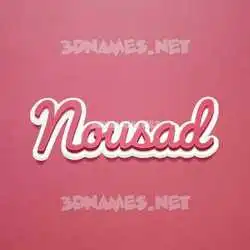 nousad in Red Scribble style - 3D name wallpaper