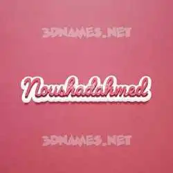 noushadahmed in Red Scribble style - 3D name wallpaper