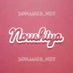 noushiya in Red Scribble style - 3D name wallpaper
