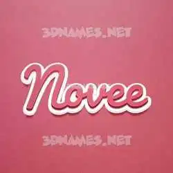 novee in Red Scribble style - 3D name wallpaper