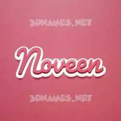 noveen in Red Scribble style - 3D name wallpaper