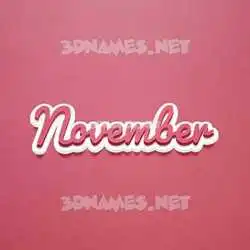 november in Red Scribble style - 3D name wallpaper
