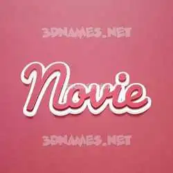 novie in Red Scribble style - 3D name wallpaper