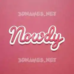 nowdy in Red Scribble style - 3D name wallpaper