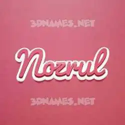 nozrul in Red Scribble style - 3D name wallpaper