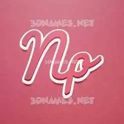 np in Red Scribble style - 3D name wallpaper