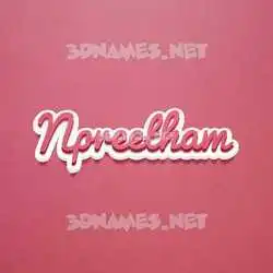 npreetham in Red Scribble style - 3D name wallpaper