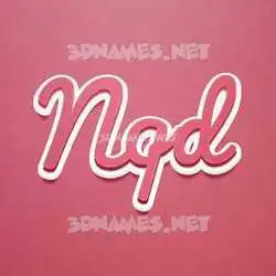 nqd in Red Scribble style - 3D name wallpaper