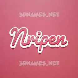 nripen in Red Scribble style - 3D name wallpaper