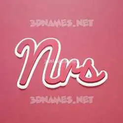 nrs in Red Scribble style - 3D name wallpaper