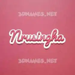 nrusingha in Red Scribble style - 3D name wallpaper