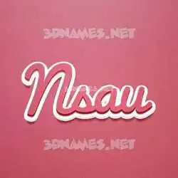 nsau in Red Scribble style - 3D name wallpaper